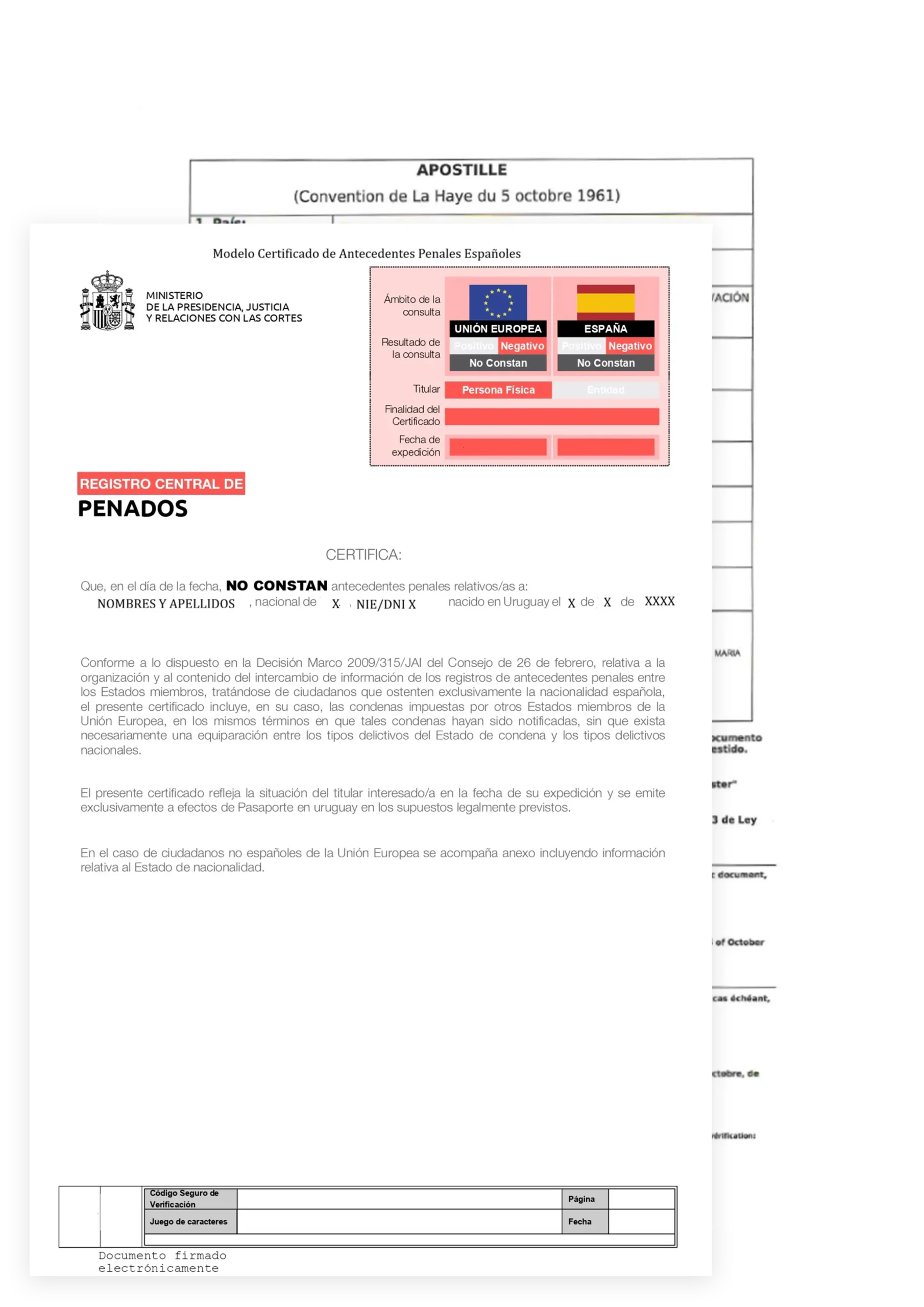 certificados y apostilla